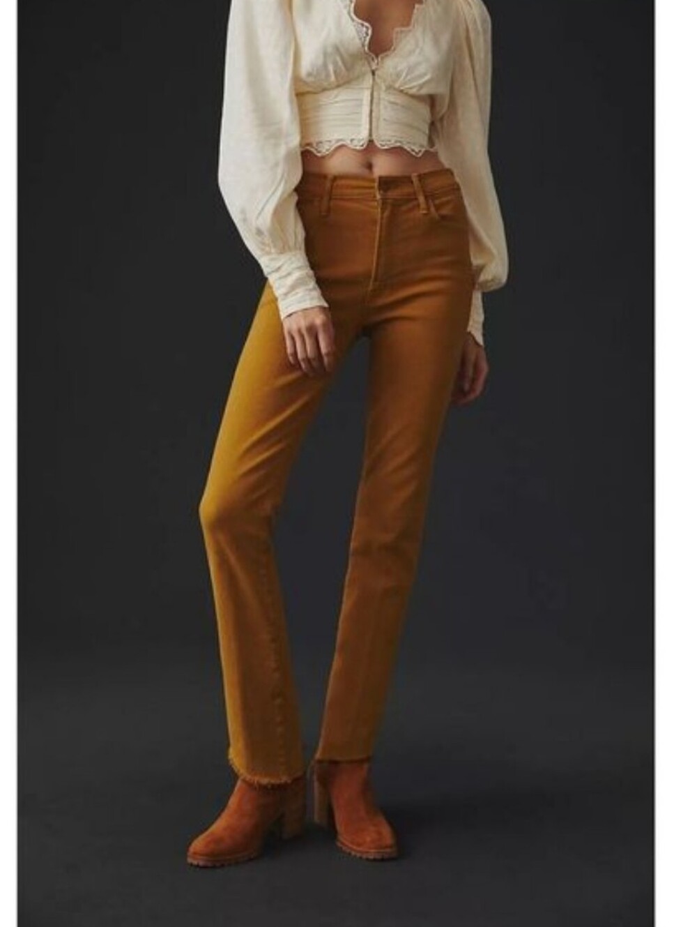 Mother High Waisted Rascal Step Ankle Fray Jeans